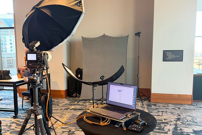 On-site corporate headshot station during annual meeting in Utah