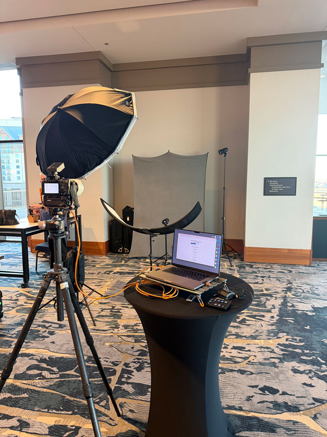 On-site corporate headshot station during annual meeting in Utah