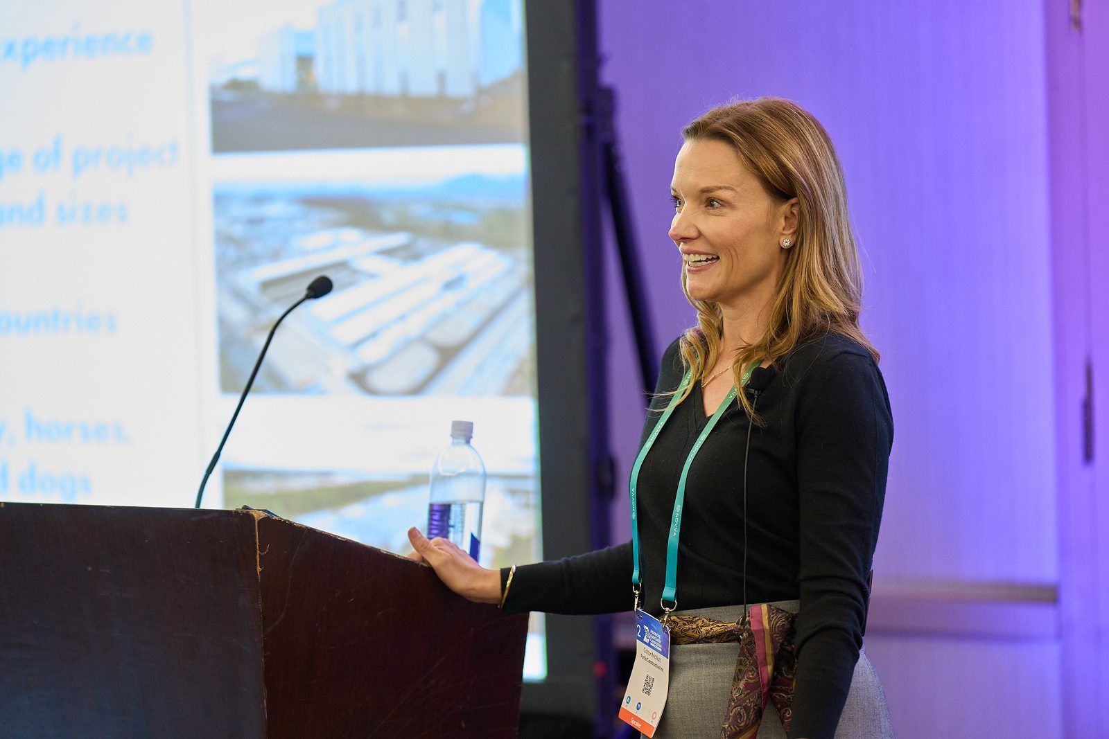 Speaker at the podium during a conference session